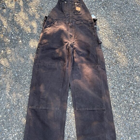 **Carhartt Brown Overalls R06 DKB 32 x 32  Workwear - Picture 1 of 4